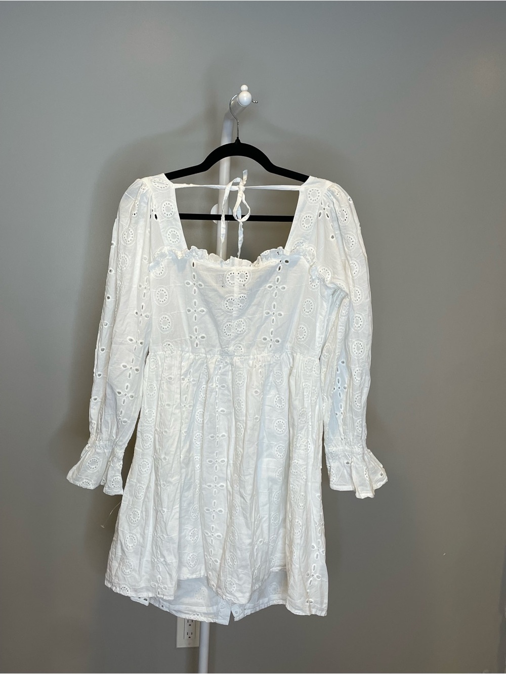 ASOS Maternity White Eyelet Broderie Anglaise Cottagecore Boho Mini Dress - Picture 5 of 6
